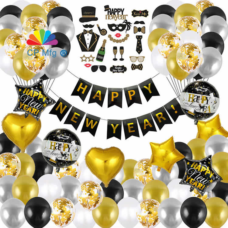 Happy new year Garland&amp;Balloon deco kit